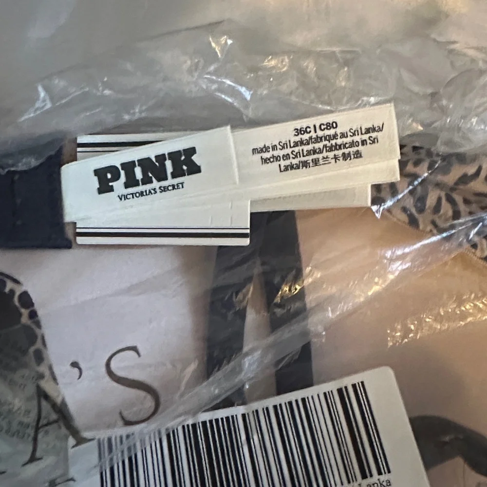 PINK Victoria's Secret Push Up Leopard Print Bra - Tan/Black 36C - Picture 5 of 5